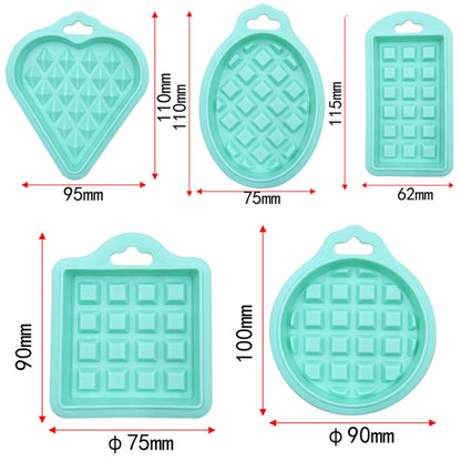 5 in 1 Food Grade Silicone Waffle Mold Kitchen Cake Set Baking Supplies(Pink) by bashfashion