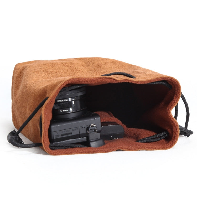 S.C.COTTON Liner Shockproof Digital Protection Portable SLR Lens Bag Micro Single Camera Bag Square Brown L by S.C.COTTON
