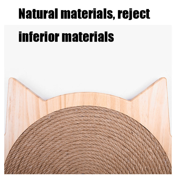 Handmade Sisal Solid Wood Durable Cat Grinding Claw Board Toy, Size: 34x31.5cm(Wood Color) by bashfashion