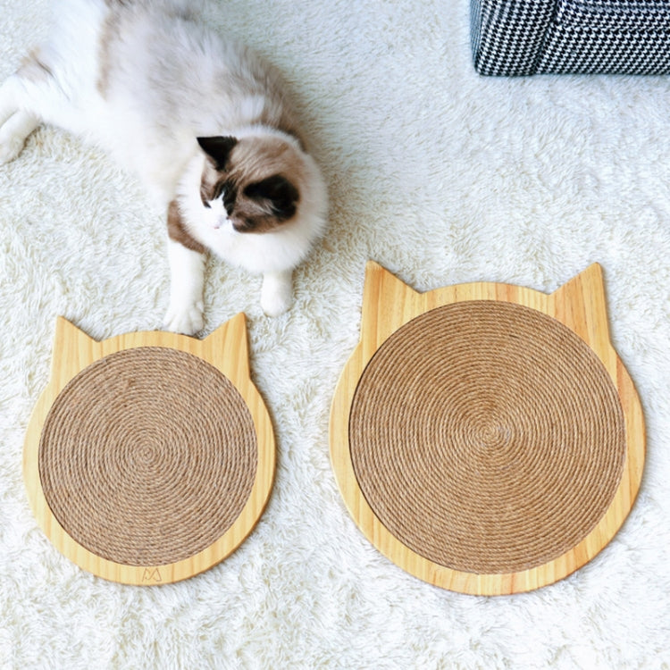 Handmade Sisal Solid Wood Durable Cat Grinding Claw Board Toy, Size: 34x31.5cm(Wood Color) by bashfashion