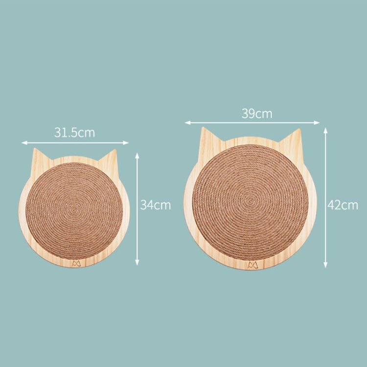 Handmade Sisal Solid Wood Durable Cat Grinding Claw Board Toy, Size: 34x31.5cm(Wood Color) by bashfashion