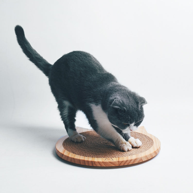 Handmade Sisal Solid Wood Durable Cat Grinding Claw Board Toy, Size: 34x31.5cm(Wood Color) by bashfashion