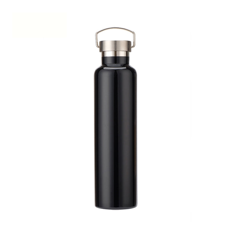 304 Vacuum Stainless Steel Vacuum Flask Double-Layer Large-Capacity Outdoor Water Bottle Mountaineering Sports Bottle, Capacity: 500ml(Black) by bashfashion