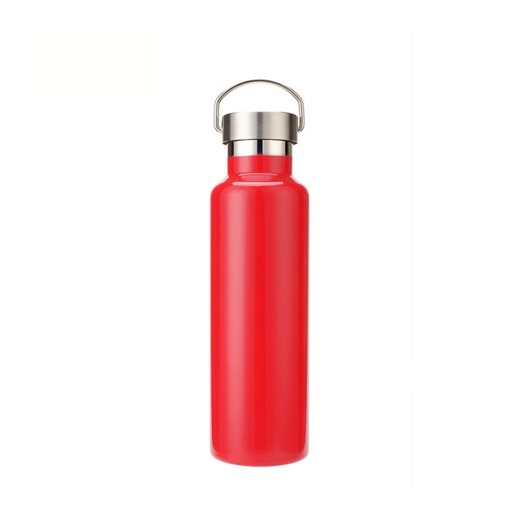 304 Vacuum Stainless Steel Vacuum Flask Double-Layer Large-Capacity Outdoor Water Bottle Mountaineering Sports Bottle, Capacity: 500ml(Red) by bashfashion
