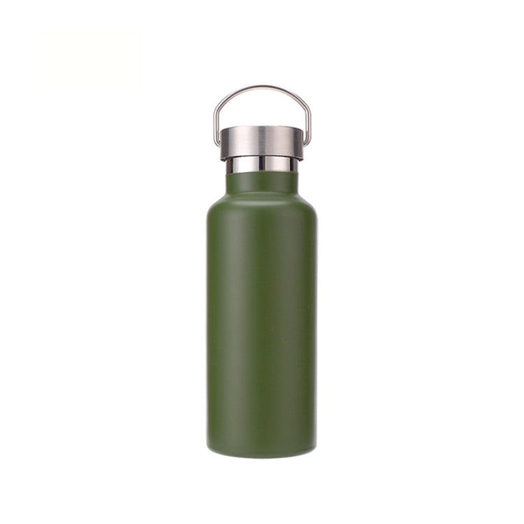 304 Vacuum Stainless Steel Vacuum Flask Double-Layer Large-Capacity Outdoor Water Bottle Mountaineering Sports Bottle, Capacity: 500ml(Green) by bashfashion