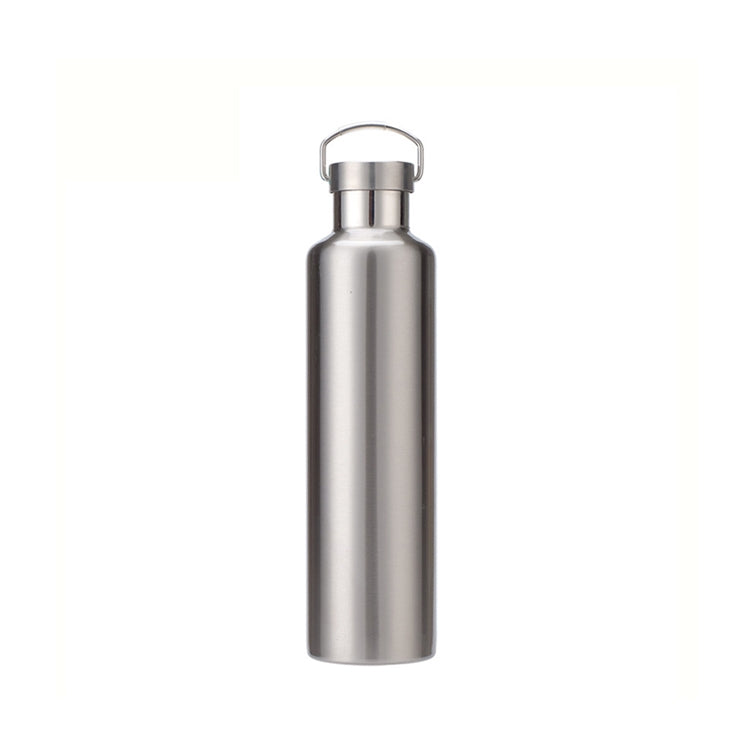 304 Vacuum Stainless Steel Vacuum Flask Double-Layer Large-Capacity Outdoor Water Bottle Mountaineering Sports Bottle, Capacity: 500ml(Steel Color) by bashfashion