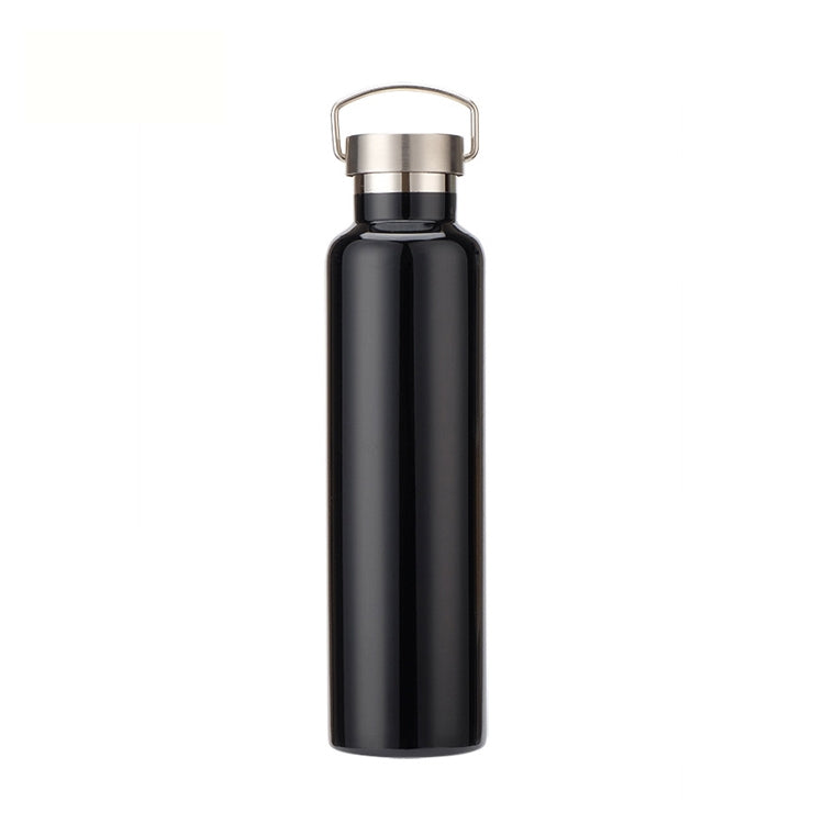 304 Vacuum Stainless Steel Vacuum Flask Double-Layer Large-Capacity Outdoor Water Bottle Mountaineering Sports Bottle, Capacity: 600ml(Black) by bashfashion