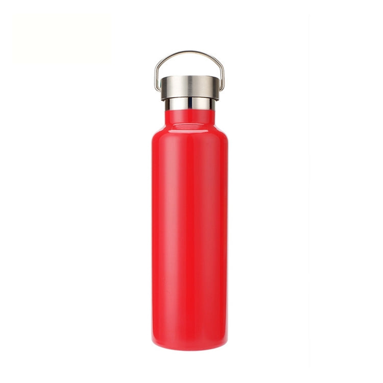 304 Vacuum Stainless Steel Vacuum Flask Double-Layer Large-Capacity Outdoor Water Bottle Mountaineering Sports Bottle, Capacity: 600ml(Red) by bashfashion