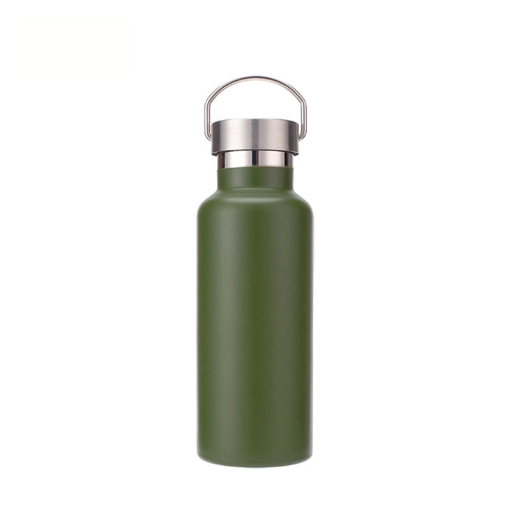 304 Vacuum Stainless Steel Vacuum Flask Double-Layer Large-Capacity Outdoor Water Bottle Mountaineering Sports Bottle, Capacity: 600ml(Green) by bashfashion