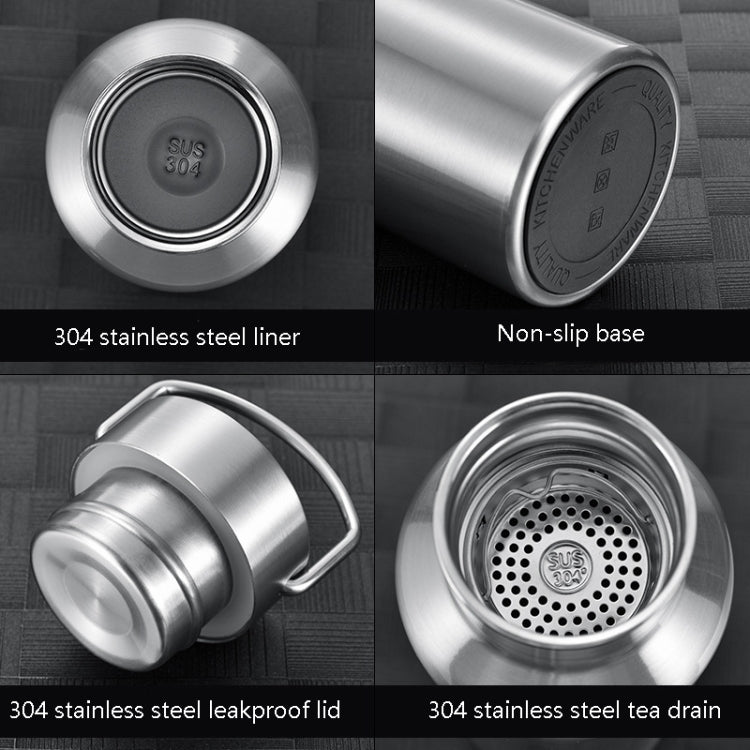 304 Vacuum Stainless Steel Vacuum Flask Double-Layer Large-Capacity Outdoor Water Bottle Mountaineering Sports Bottle, Capacity: 600ml(Black) by bashfashion