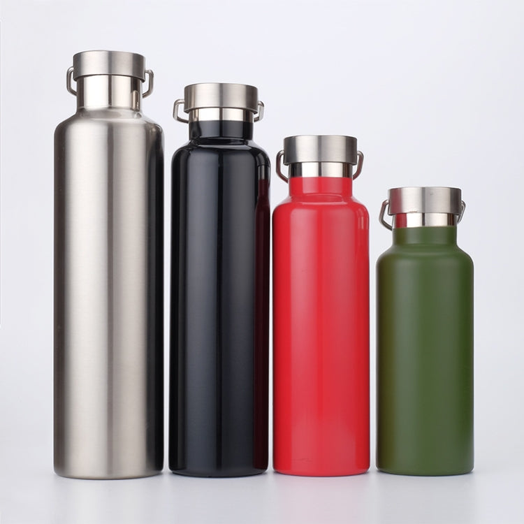 304 Vacuum Stainless Steel Vacuum Flask Double-Layer Large-Capacity Outdoor Water Bottle Mountaineering Sports Bottle, Capacity: 600ml(Steel Color) by bashfashion