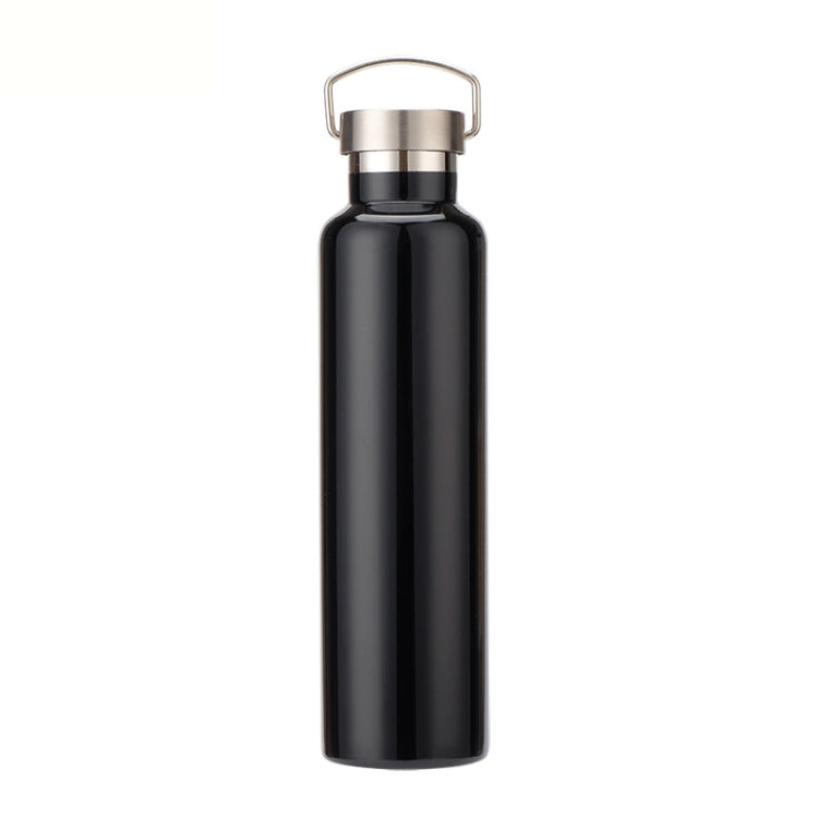 304 Vacuum Stainless Steel Vacuum Flask Double-Layer Large-Capacity Outdoor Water Bottle Mountaineering Sports Bottle, Capacity: 750ml(Black) by bashfashion