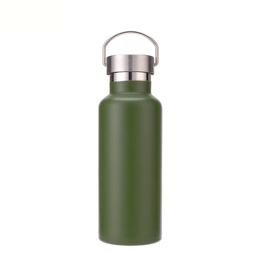 304 Vacuum Stainless Steel Vacuum Flask Double-Layer Large-Capacity Outdoor Water Bottle Mountaineering Sports Bottle, Capacity: 750ml(Green) by bashfashion