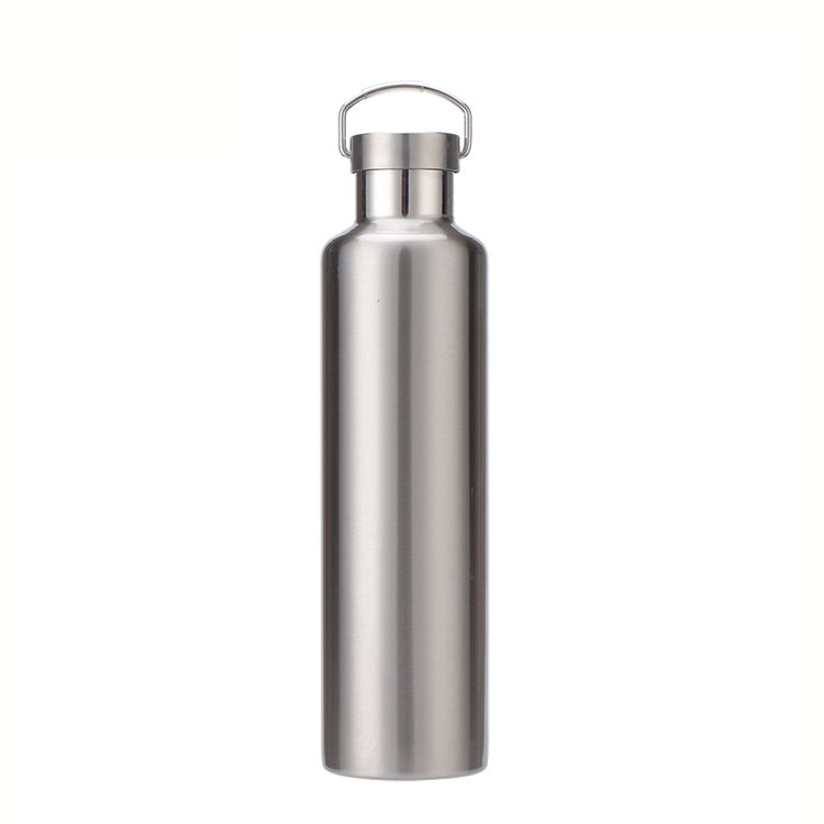 304 Vacuum Stainless Steel Vacuum Flask Double-Layer Large-Capacity Outdoor Water Bottle Mountaineering Sports Bottle, Capacity: 750ml(Steel Color) by bashfashion