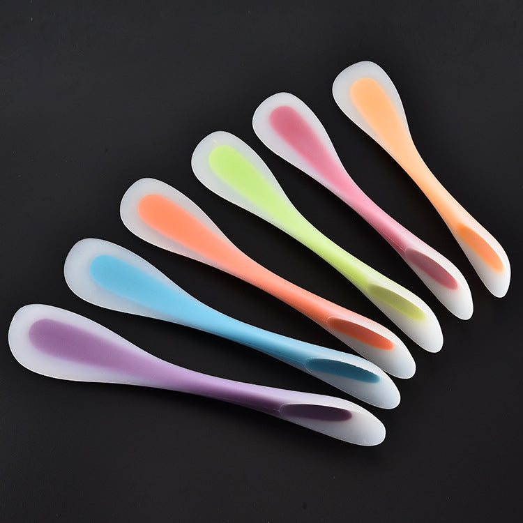 Multifunctional Double-Headed Dual-Purpose Silicone Spatula Translucent Spoon Baking Tool, Random Color Delivery by bashfashion