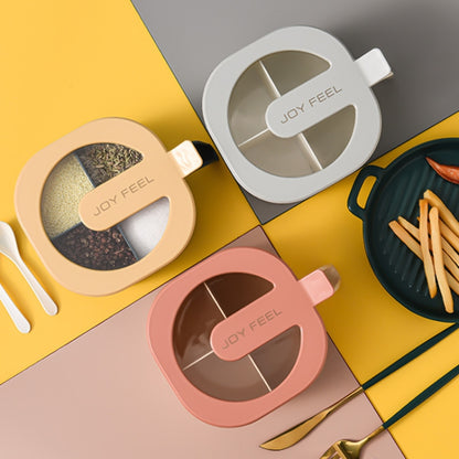 Kitchen Transparent Visible Seasoning Jar Household Seasoning Bottle Set(Blue) by bashfashion