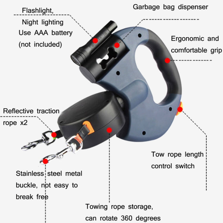 Medium & Large Dog Tractor With LED Light For Night Travel Lighting Traction Rope(Red) by bashfashion