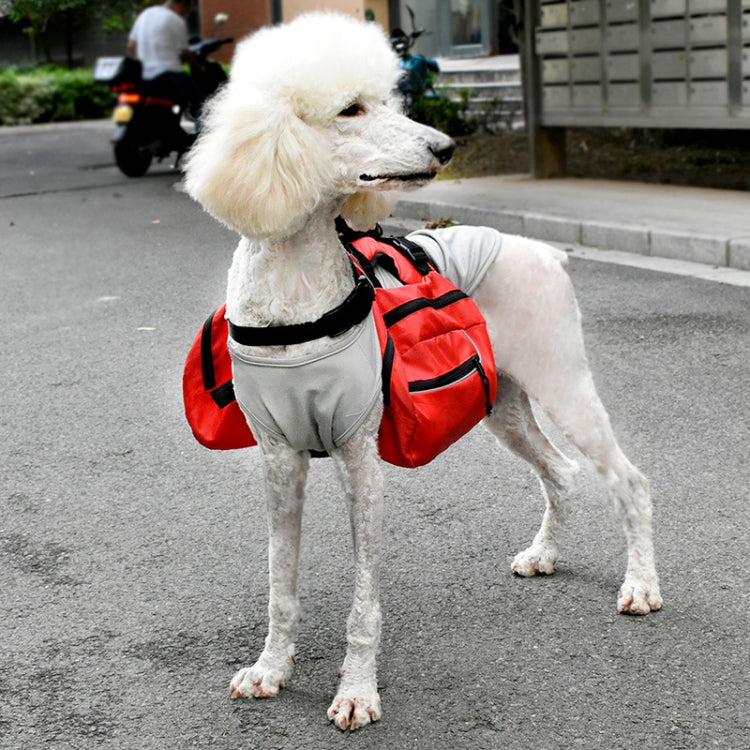 Pet Chest Backpack Multifunctional Outdoor Detachable Backpack For Dogs with Leash, Specification: L(Red) by bashfashion