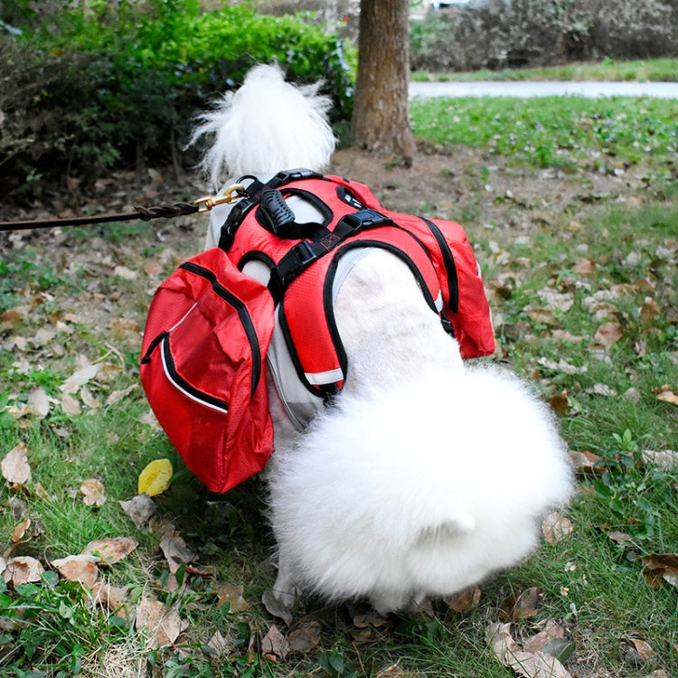 Pet Chest Backpack Multifunctional Outdoor Detachable Backpack For Dogs with Leash, Specification: L(Red) by bashfashion