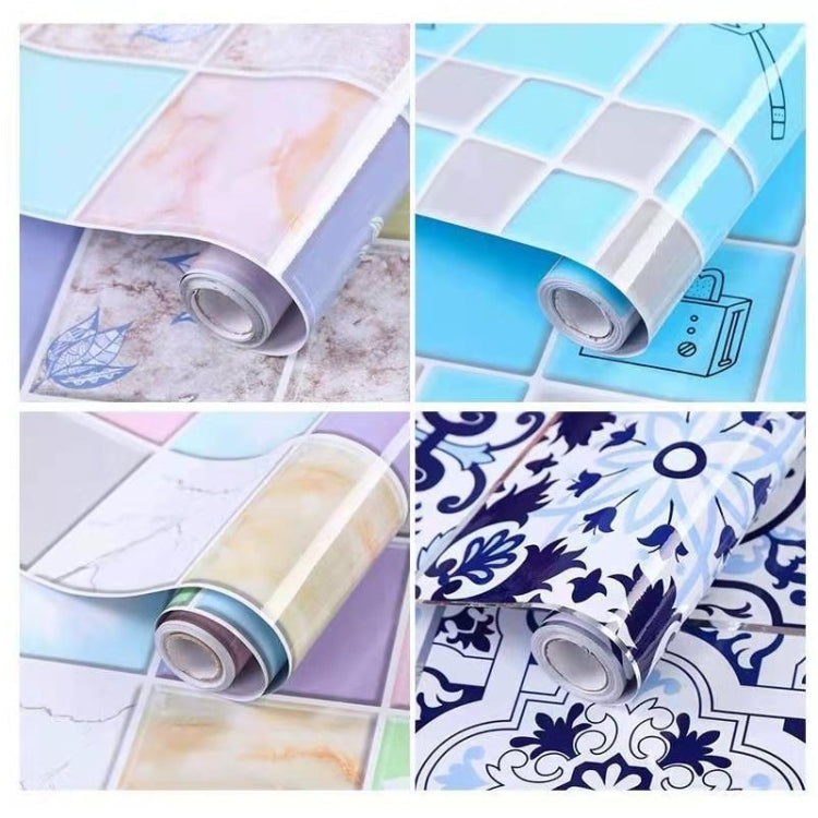 Kitchen Anti-Smoke Tile Wall Stickers Stove Wallpaper(Purple Vine) by bashfashion