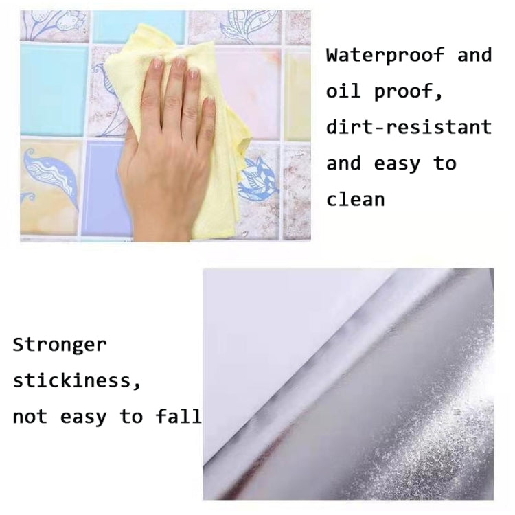 Kitchen Anti-Smoke Tile Wall Stickers Stove Wallpaper(Purple Vine) by bashfashion