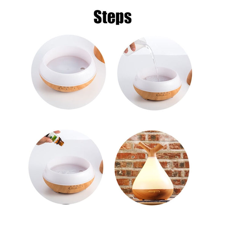 YCTA-008 Household Mute Small Wood Grain Colorful Light Aroma Diffuser Night Tree Air Humidifier, Product specifications: US Plug(Deep Wood Grain) by bashfashion