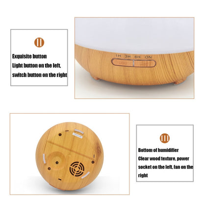 YCTA-008 Household Mute Small Wood Grain Colorful Light Aroma Diffuser Night Tree Air Humidifier, Product specifications: EU Plug(Light Wood Grain) by bashfashion