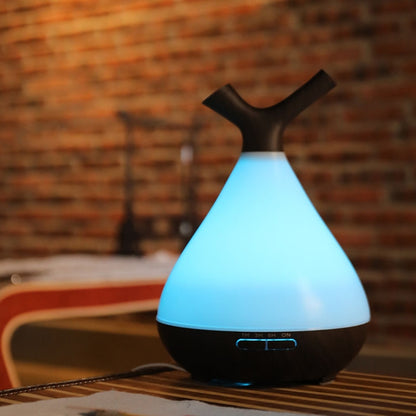 YCTA-008 Household Mute Small Wood Grain Colorful Light Aroma Diffuser Night Tree Air Humidifier, Product specifications: EU Plug(Deep Wood Grain) by bashfashion