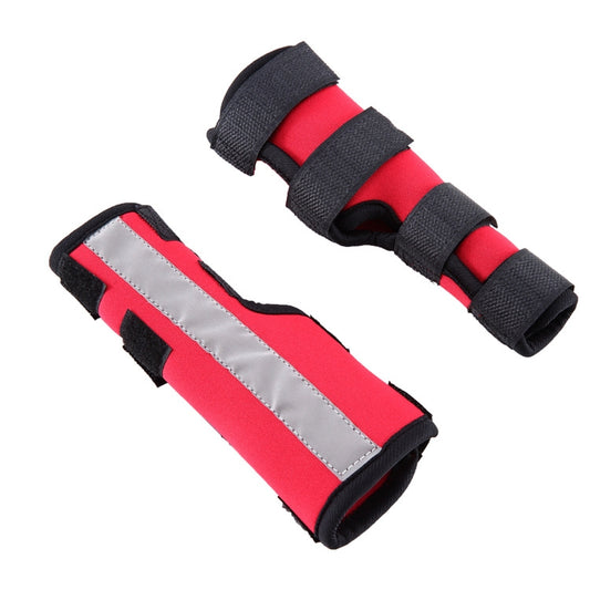 Pet Knee Pads Dog Leg Guards Pet Protective Gear Surgery Injury Sheath, Size: S(HJ11 Reflective Red) by bashfashion