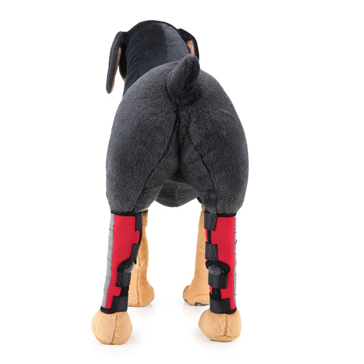 Pet Knee Pads Dog Leg Guards Pet Protective Gear Surgery Injury Sheath, Size: M(HJ11 Reflective Red) by bashfashion