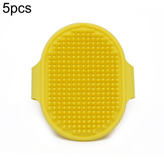 5pcs Pet Bathing Massage Brush For Dogs Cleaning And Beauty Tools(Yellow) by bashfashion