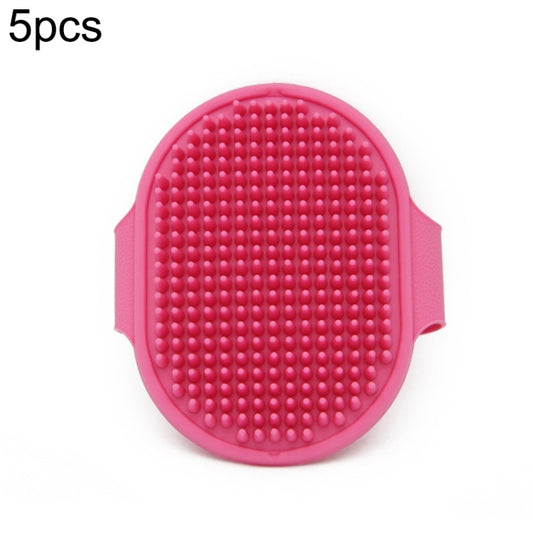 5pcs Pet Bathing Massage Brush For Dogs Cleaning And Beauty Tools(Rose Red) by bashfashion
