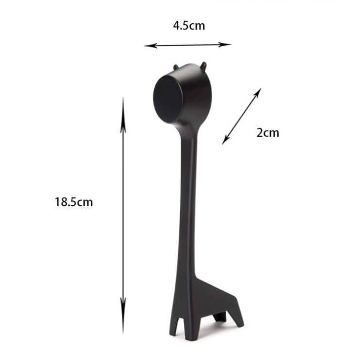 5 PCS Cartoon Giraffe Shape Coffee Spoon Coffee Bean Powder Quantitative Spoon Metering Plastic Spoon(Black) by bashfashion