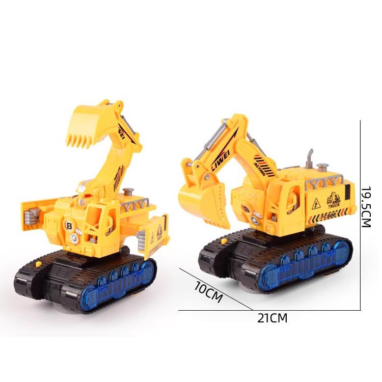 Children Light And Music Simulation Electric Excavator Car Toy, Style: Engineering Vehicle by bashfashion
