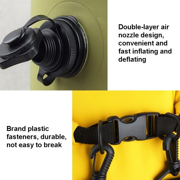 LUCKSTONE 60L Outdoor Rafting And River Tracing Waterproof Backpack Shoulder Bag Inflatable Swimming Bag Tote Bucket Bag(Blue) by bashfashion