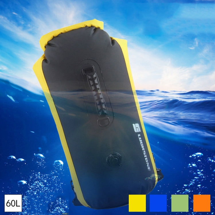 LUCKSTONE 60L Outdoor Rafting And River Tracing Waterproof Backpack Shoulder Bag Inflatable Swimming Bag Tote Bucket Bag(Blue) by bashfashion