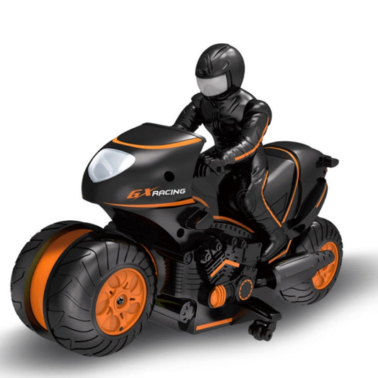 2.4G Remote Control Motorcycle Drifting Rotating High-Speed Side-Tracking Off-Road Motorcycle(Black Orange) by bashfashion
