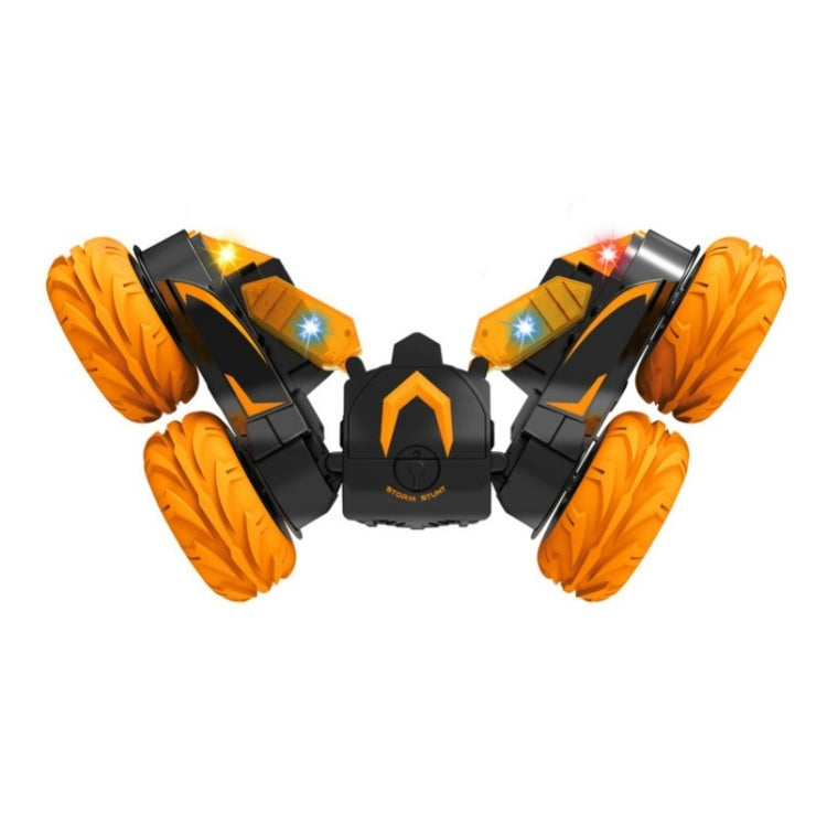 Double-Sided 360-Degree Lighting Stunt Car Climbing And Rolling Remote Control Off-Road Vehicle(Black Orange) by bashfashion