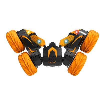 Double-Sided 360-Degree Lighting Stunt Car Climbing And Rolling Remote Control Off-Road Vehicle(Black Orange) by bashfashion