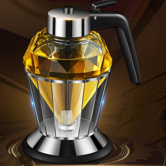 Diamond Oil Can Glass Dustproof Vinegar Oil Bottle One-Click Multi-Purpose Kitchen Seasoning Bottle by bashfashion