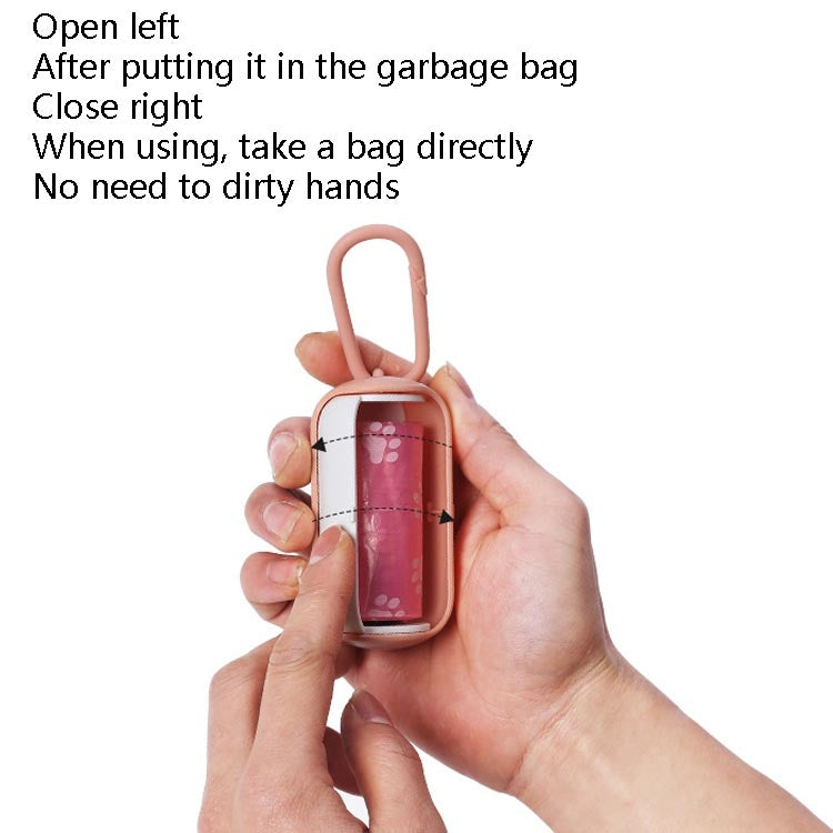 Pet Garbage Box Dog Toilet Picker Dispenser Portable Garbage Bag Cleaning Supplies With 15 Trash Bags(Pink+White) by bashfashion