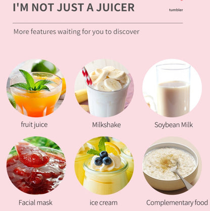 Mini Portable Usb Juice Machine Multi-Function Electric Charging Household Juicer(Pink) by bashfashion