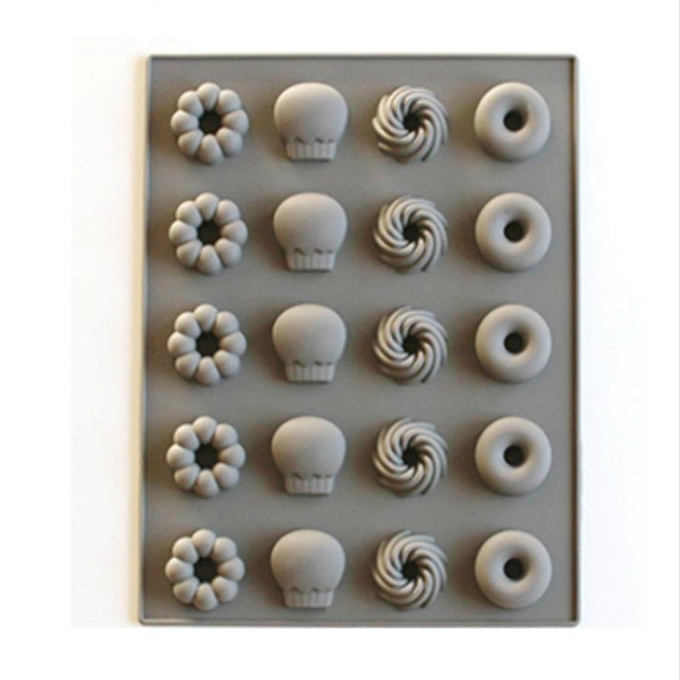Silicone Cake Mold 25 Grid Fudge Hard Candy Silicone Biscuit Mold(Donuts) by bashfashion