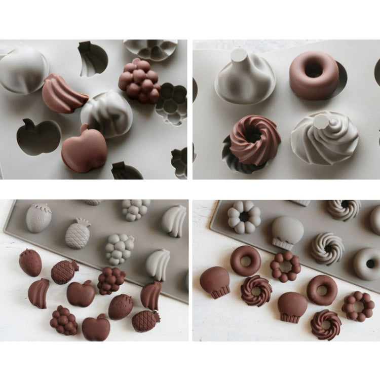 Silicone Cake Mold 25 Grid Fudge Hard Candy Silicone Biscuit Mold(Donuts) by bashfashion