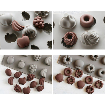 Silicone Cake Mold 25 Grid Fudge Hard Candy Silicone Biscuit Mold(Donuts) by bashfashion