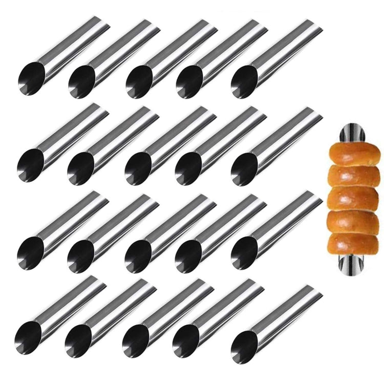 20 PCS Oblique Double-Head Stainless Steel Large Spiral Tube Non-Stick Croissant Mold Croissant Tool by bashfashion