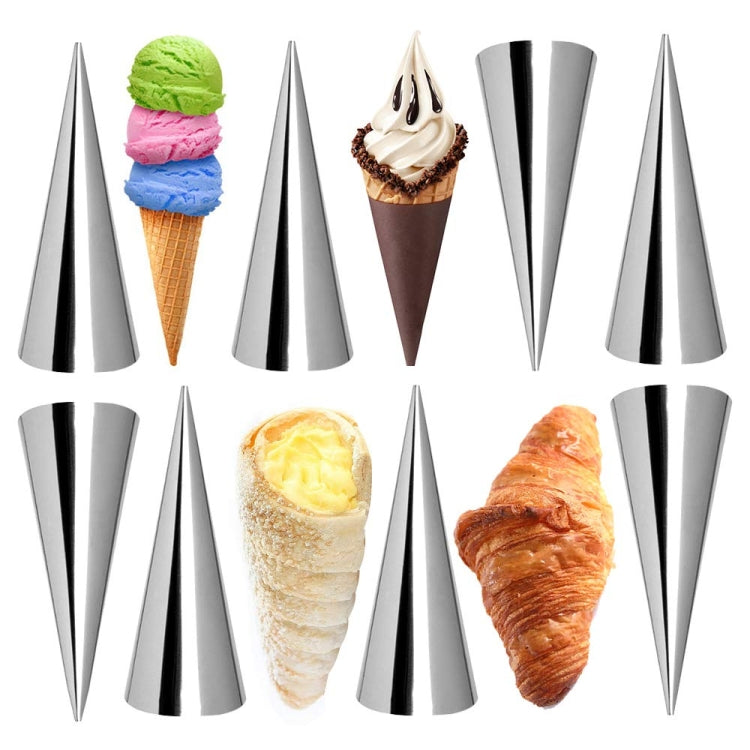 17 in 1 Ice Cream Crispy Mold Set Stainless Steel Conical Roller Croissant Tool by bashfashion