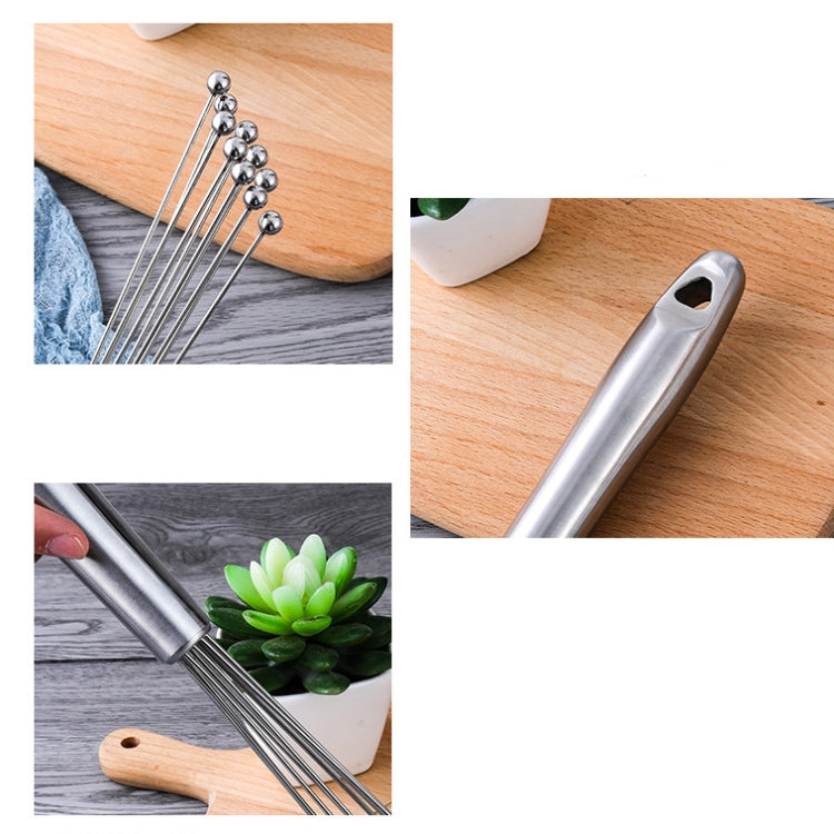 Manual Whisk Stainless Steel Glass Bead Egg Whisk Kitchen Household Hand-Held Baking Tools Type A 12 Inch by bashfashion
