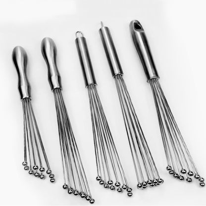 Manual Whisk Stainless Steel Glass Bead Egg Whisk Kitchen Household Hand-Held Baking Tools Type B 12 Inch by bashfashion