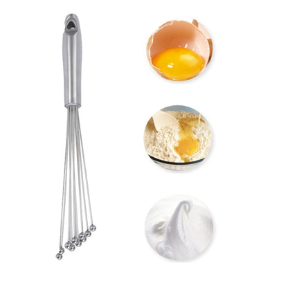 Manual Whisk Stainless Steel Glass Bead Egg Whisk Kitchen Household Hand-Held Baking Tools Type C 12 inch by bashfashion